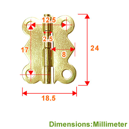 Small butterfly 180 degree hinge - bronze (gold) color JB004YG180